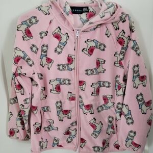 Iceburg Fleece Zip Up Alpaca Print Hoodie